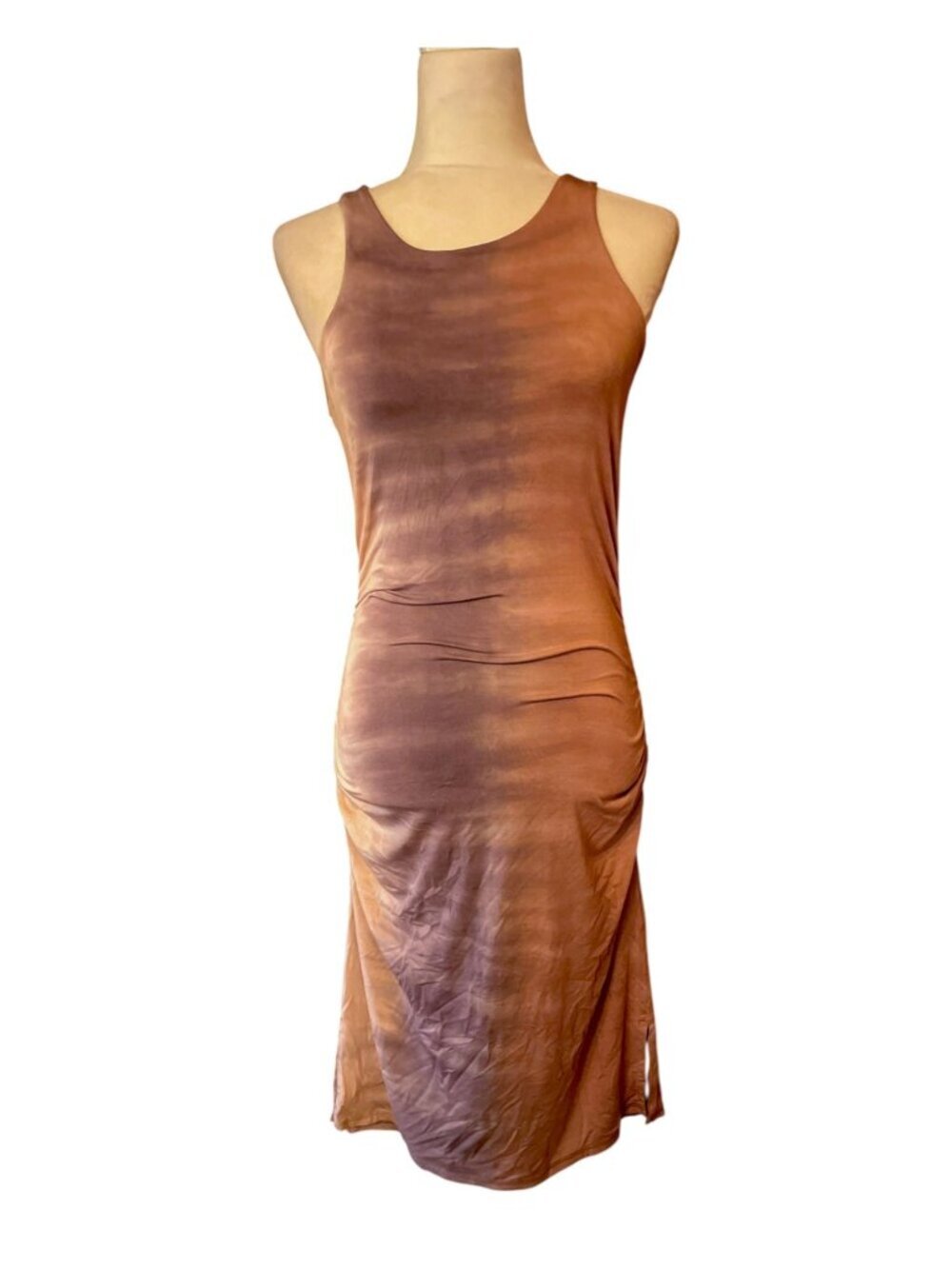 River + Sky Go For Bold Tie Dye Ruched Racerback Dress Festival Fit SZ S
